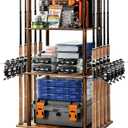 Ghosthorn Fishing Rod Holders for Garage Fishing Pole Rack Hold up to 10 Rods Fishing Pole Holders Wooden Organizer Fishing Rod Rack car Fishing Gear Storage Equipment (4 Tier)