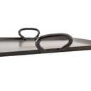 G.E.T. SSTPD-1915-ANT Heavy-Duty Metal Serving/Ottoman Tray with Handles, 19" x 15", Hammered Bronze