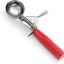 New Star Foodservice 34868 Commercial-Grade Thumb Press Food Disher/Ice Cream Scoop, 18/8 Stainless Steel, 1.75 oz, Size 24, Red
