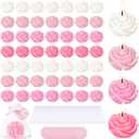 Treela 50 Set Flower Candles Wedding Favor for Guests Mini Pink Rose Shaped Tealight Candles for Return Gift Wedding Birthday Bridal Shower Housewarming Party