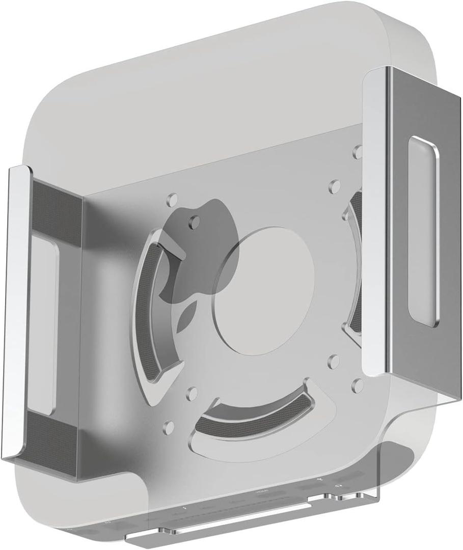 Mac Mini M2 Mount, IFCASE Heat Dissipation Design Anti-Scratch Behind Monitor, Under Desk, Wall Mount Stand for Mac Mini 2011 to 2023 M2 Pro, Compatible with VESA Hole (Silver)