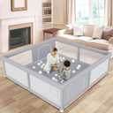 Large Baby Playpen 79x79 Inch, Playpens for Babies and Toddlers, Indoor & Outdoor Extra Large Kids Activity Center, Baby Play Yard with Zipper Gates. (79*79IN, Grey)