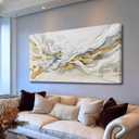 JBD JIETUAN Abstract Wall Decor Gold Wall Art for Living Room Modern Aesthetic Artwork Minimalism Camvas Painting Bedroom Decor Wall Hanging 24×48 Inches