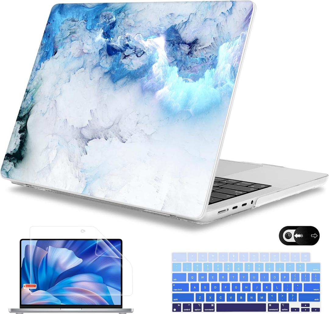 Mektron Case for 2026 M5 MacBook Pro 16 inch A3429 A3428 M4 A3403 A3186 M3 A2991 M2 A2780 M1 A2485 (2021-2025) Pro/Max with Liquid Retina XDR, Hard Shell Plastic Laptop Cover, Cloud & Lightning