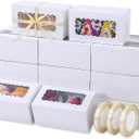 65 PCS White Bakery Boxes with Window - 6.29x3.54x2.95 Inches Small Bakery, Cookie, Pastry, Cupcake, Candy,Cake, Treat, Dessert Boxes, Small Gift Boxes for Party, Business(White)