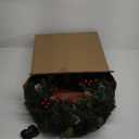 Remote Control - 26 Inch Super Large Thick Prelit Christmas Wreath Realistic-Feel 50 Warm White & Colorful Lights Timer 12 Mode Double Frame 228 Branches 8 Pinecone 40 Red Berry Xmas Decor Outdoor