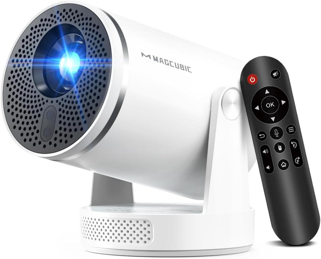 Mini Projector with Wifi 6 and Bluetooth 5.4, Smart Portable Projector 4K Support, Android 14 & 400 ANSI, Auto Focus & Keystone, 1080P Small Proyector Magcubic HY320Pro for Bedroom, Movie, Outdoor