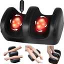 Electric Foot Massager Machine with Heat, Shiatsu Kneading Feet and Calf Massagers for Relaxation, Plantar Fasciitis Relief, Deep Tissue Massage, Gifts for Mom & Dad, Wired Remote