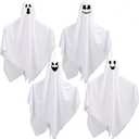 CCINEE 4 Pack Halloween Hanging Ghosts Decorations, 27.5 and 35.5 Flying Outdoor Ghosts Assorted for Halloween Front Yard Patio Lawn Garden Party Supply