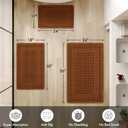 MIULEE Set of 2 Waffle Bathroom Rugs, Terracotta Boho Bath Rug Super Absorbent, Non Slip Washable Ultra Soft Rubber Backed Shower Bath Mats for Floor, Tub, Shower, Looped Design, Caramel, 17x24 Inch