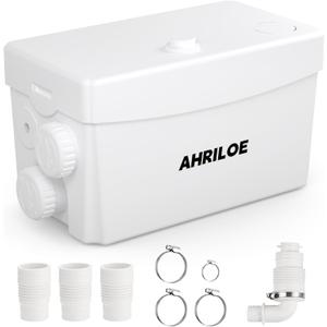 450W Sink Pump, Toilet Macerator Pump with 3 Inlets/1 Outlets, Sewage Pumps for Sink, Laundry, Basement (White)