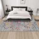Washable Area Rugs 8x10 Teal Beige