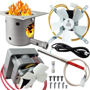 dibay Auger Motor, Induction Fan Kit, Fire Burn Pot and Hot Rod Ignitor for Traeger and Pit Boss Wood Pellet Grill Parts Replacement (Silver)
