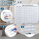Lincia 36"x 24" Real Estate Whiteboard Lined White Board Dry Erase Real Estate Supplies Visual Transaction Tracking Whiteboard Erasable Surface Hanging Board with Sliding Tray for Wall