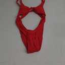 Tainehs Womens Sexy One Piece Bikini Swimsuits High Cut Cheeky Swimwear Thong Bottoms Bathing Swimsuits (Small, Red)
