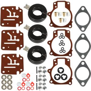 Autoparts 3-Pack Carburetor Carb Repair Kit with Float Replacement for Johnson Evinrude 65 70 75HP