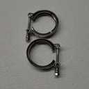 2.5 inch V Band Clamp 304 Stainless Steel for Turbo Downpipes Pack of 2