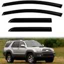 4PC Rain Guards for 2003-2009 Toyota 4Runner Window Visors for 03-09 4Runner Deflectors Sun Shades Vent Tape On Out Channel