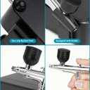 Airbrush Kit with Air Compressor, Intuitive 50 PSI High Pressure Air Brush with 0.2/0.3/0.5mm Nozzles & Cleaning Sets, Perfect for Modeling, Painting, Nails, Makeup, Cake Decorating