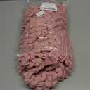 3D Bubble Lattice Rectangle Ottoman Slipcover Polyester Footstool Protector Covers with Skirt Stretch Stool Covers for Living Room and Bedroom (Pink)