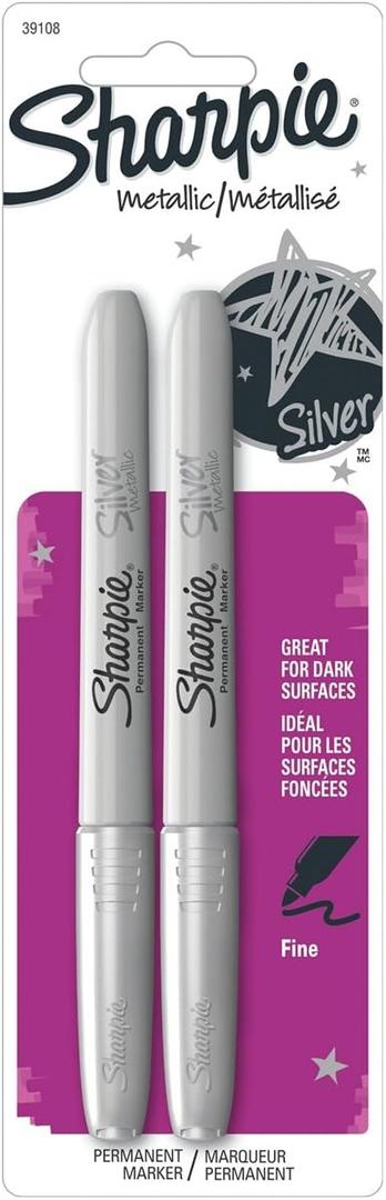 SHARPIE Metallic Marking Pen, Chisel Tip, 2-Pack
