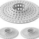 Aluvor Bathtub Drain Hair Catcher,Silicone Tub Hair Catcher Drain Protector,All-in-one Shower Hair Drain Catcher Strainer for 1.48'' to 1.76'' Regular Drains, 3PCS(Patent Pending)