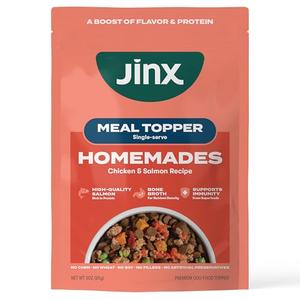 Jinx Salmon Grain Free Wet Dog Food Toppers, Meal or Mix with Dry Dog Food, Made with Real Salmon & Chicken, Bone Broth, No Fillers, Puppy, Adult, Senior, 3oz, 8 Pack