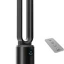 Comfort Zone 40-Inch Bladeless Tower Fan for Bedroom Quiet Standing Fan with Remote Control, 9H Timer & Wide Area Oscillation Turbocharged Airflow & Digital LED Display Black