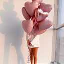 4 x Pink Heart Shaped balloons Pack of 10, 18 Inch Love Valentine Balloons Silver Heart Romantic Balloons For Valentines Day Propose Marriage Wedding Bridal Shower Engagement Party Decorations