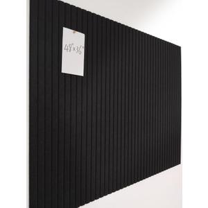 Large Cork Boards for Walls Alternative - 12 Pack Felt Wall Tiles, Slat Wall Panel, Felt Bulletin Board, Pinboard 48 x 36 for Office Home Decor - Black