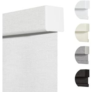 Persilux Blackout Roller Shades & Blinds Windows Shades Free-Stop Blackout with Jacquard Fabric, Cordless Pull Down Shades for Home, Easy to Install for Door/Office, White (31.5"W x 72"H)