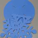 Lallisa 12" Blue Snowflake Frozen Cake Stand 3D Snowflake PVC Cake Decorations with Engraved Snow Themed Holder Winter Dessert Stand Centerpieces for Frozen Winter Birthday Party Supplies