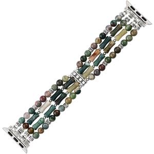 Jasper Handmade Stretch Watch Band: Boho Jasper Handmade Watch Band Bohemian Natural Stone Smartwatch Stretch Bands Compatible with Apple Watch, Size: 38mm-45mm S size(5.75''-6.25'')