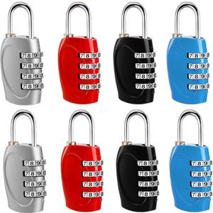 Hedume 8 Pack Combination Lock 4 Digit Padlock for School Gym Locker, Sports Locker, Fence, Toolbox, Gate, Case, Hasp Storage