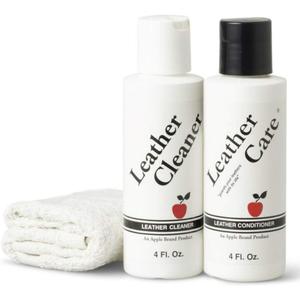 Apple Brand Leather Cleaner & Conditioner Kit - for Use On Leather Purses, Handbags, Shoes, Boots & Accessories - Safe On Colored and Natural Leather