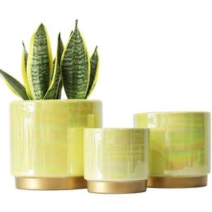 Gepege Indoor Pots for Plants, Ceramic Planter with Drainage Hole, 6.0 inch+5.0 Inch+4.0 Inch. Succulent Orchid Flower Pot - Rainbow Pearl Glaze Gepege Indoor Pots for Plants, Ceramic Planter with Drainage Hole, 6.0 inch+5.0 Inch+4.0 Inch. Succulent Orchid Flower Pot - Rainbow Pearl Glaze