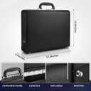 HAESTUS Briefcases for Men, Professional Leather Briefcase with Lock, Hard Shell Business Brief Case, Attache Case for 15.6" Laptop, Mens Hard Briefcase for Work Office Travel, Black | Center Lock