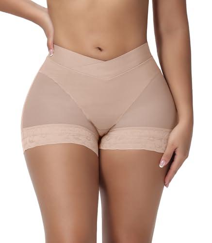 SHAPSHE Curvy Faja Body Shaper Fajas Moldeadoras De Cintura Y Abdomen High Waisted Tummy Control Underwear Shaping Shorts Seamless Shapewear for Women High Waisted Shaping Shorts Tan, L