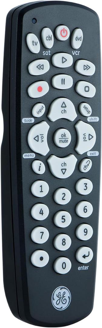 GE Universal Remote Control for Samsung, Vizio, LG, Sony, Sharp, Roku, Apple TV, RCA, Panasonic, Smart TVs, Streaming Players, Blu-ray, DVD, 3-Device, Black, 34456 GE Universal Remote Control for Samsung, Vizio, LG, Sony, Sharp, Roku, Apple TV, RCA, Panasonic, Smart TVs, Streaming Players, Blu-ray, DVD, 3-Device, Black, 34456
