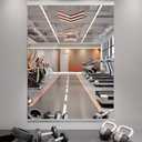 JIINGYO Home Gym Mirror, 48x18 Inch(Each)-2Pcs, Frameless Large Full Body Mirror, Tempered Glass Mirror Full Length Wall Mounted Mirrors for Gym, Yoga Studio, Dressing Room, Bedroom, Dancing Studio