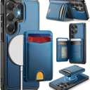 for Samsung Galaxy S25 Ultra Case Wallet Compatible with Magsafe, RFID Blocking Magnetic Card Holder 2 in 1 Detachable Kickstand Shockproof Phone Case for Galaxy S25 Ultra 6.9" Blue