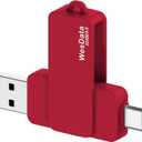 32GB 3.0 USB C Flash Drive with Type C and Type A Port, USB C Thumb Drives Storage and Backup for Smart Phones with OTG Function and Type C Port, Laptops, MacBook, PC(Red)