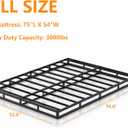 Low Profile Box Spring Full Size 4 Inch, 3000lbs Heavy Duty Full Box Spring Bed Base Metal Mattress Foundation, Easy Assembly, Noise Free