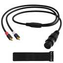 Elecan 3-Pin XLR Female to 2 RCA Male Y Splitter Adapter Cable 25 Ft, Unbalanced Dual RCA to XLR Microphone Stereo Audio Interconnect Cable Patch Cord for Speaker Condenser Mic Mixer AMP +5 Ties