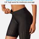 ATTRACO Women's High Waisted Swim Shorts with Pockets Bathing Suit Bottoms Long Board Shorts Plus Size (Black, M)