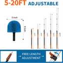 Cobweb Duster with Extension Pole, Dense Soft Bristles & Efficient Dust Removal, High Reach Cleaning 5-20FT Adjustable to 26FT, Indoor Outdoor for Ceilings/Corners/Fans