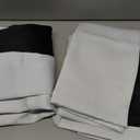 H.VERSAILTEX 100% Blackout Curtains for Bedroom with Black Liner Full Room Darkening Curtain 54 Inch Long Thermal Insulated Back Tab/Rod Pocket Window Drapes for Living Room, 2 Panels, Greyish White