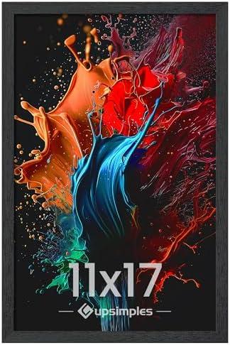 Upsimples 11x17 Picture Frame, Wall Gallery Photo Frames with Engineered Wood, Black 1 Pack