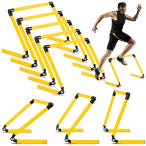 Hollowfly 8 Pcs Adjustable Speed Training Hurdles 13" x 18" Speed Hurdles Agility Hurdles Jumping Speed Training Fitness Equipment Plyometric Hurdle for Athletes Soccer Basketball Track Field