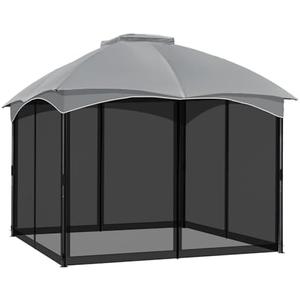 COWVIE Gazebo Replacement Netting Screen, 10' x 10' Universal Gazebo 4-Panel Mosquito Net Sidewalls with Double Zippers for Outdoor Patio (Only Netting)